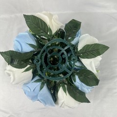 Bouquet Centerpiece Silk Flower Ball Decoration-WHITE/BLUE- Event Decor, Wedding