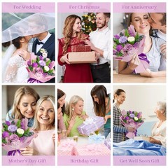 Preserved Flowers Bouquet – Birthday Gifts for Women, Real Purple