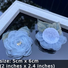 10pcs Artificial Mesh Chiffon Flowers 3D Rose Handmade for Hair Accessories DIY