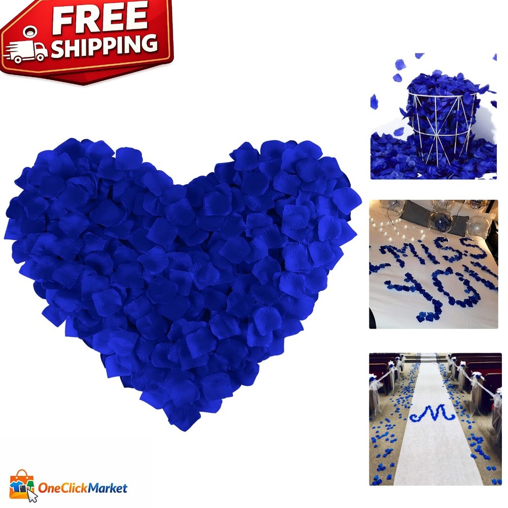 1000 Pcs Sapphire Blue Artificial Silk Rose Petals for Weddings & Parties
