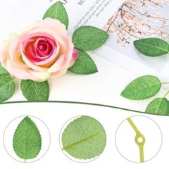 50pcs Floroom Artificial Green Leaves, Rose Leaves Artificial, Bulk Fake