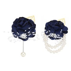 Rose Bridesmaid Wrist Flower Corsage Artificial Bride Wrist Corsage Navy Blue