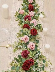 DUSTY ROSE 6 ft Artificial Rose Peony Flower Garland Wedding Party Decorations 3