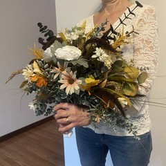 Beautiful Bridal Wedding Bouquet Budget Friendly Faux Flowers White Yellow Black