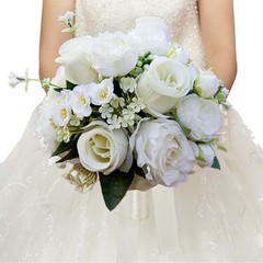 CYANLUX Wedding Bouquets for Bride Bridesmaid Bouquet Champagne White Rose