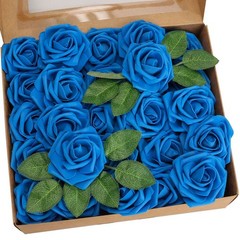 25/50pcs Artificial Flower Real Looking Foam Roses Decoration DIY for Wedding