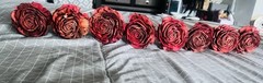 Roses Long Stem Red Roses 10 Rustic Sola Wood Flowers 21” Long