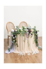 Ling’s Moment 9FT Eucalyptus and Willow Leaf Garland with White Flower, Handc…