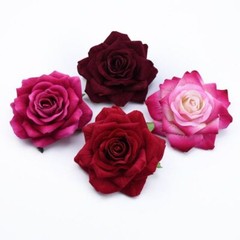 50pcs 10CM Big Artificial Rose Flower Christmas Decor Wedding Bridal Accessories