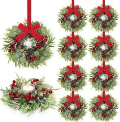 Pcs 9 Inch Artificial Wreaths for Kitchen Cabinet Norfolk Pine 8 Christmas