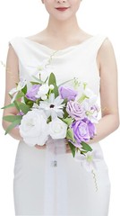 new in box $45 TINGE TIME 11 Inch Wedding Bouquet lilac/white