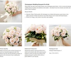 White Silk Rose Bridal Bouquet Handmade Artificial Wedding Flowers Bride Decor