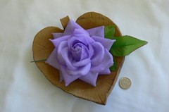 LAVENDER 14cm Across with Leaves & Stem TROPICAL BRIGHT Selection Fabric ROSE HU