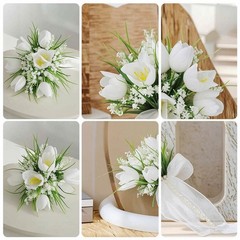 Bridal Bouquet Handheld Bridal Floral Arrangement Lifelike for Ceremony, Bride