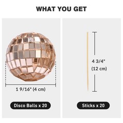 AplusChoice 20PCS 1.6″ Small Disco Ball Mirror Mini Hanging Events Wedding Party