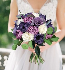 Purple White Bridal Bouquet Sola Wood Bride Wildflower Lavender Wedding Flowers