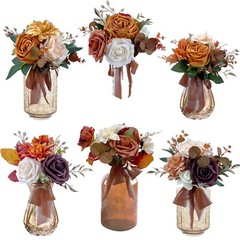 Set of 6 Assorted Flower Centerpieces Mini Floral Wedding Flowers Set for Fal…