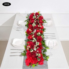 Red Artificial Flower Row for Home Party Wedding Flower Wall Decor Supplies