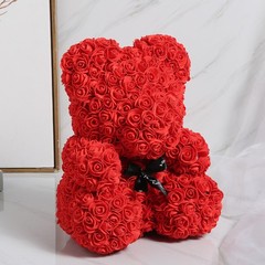 23*20*12CM Rose Bear Teddy Artificial Foam Flower Valentines Gift Wedding Decor