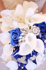 New Bridal Bouquet, Wedding Flowers, Calla Lilies, Artificial Flowers, Waterf…