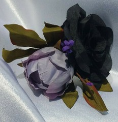 15 Pc Dusty Purple, Lavender, Black Wedding Bouquet Set, Vintage Bouquet Package
