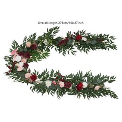 9ft Artificial Floral Garland Rose Flower Garland For Party Wedding Decoration