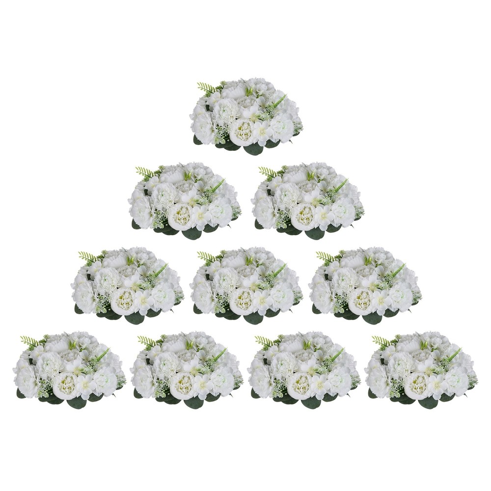BLOSMON White Peony Flower Balls: 10pc 9.5 Inch Artificial Peonies Floral Arr…