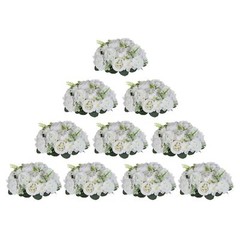 BLOSMON White Peony Flower Balls: 10pc 9.5 Inch Artificial Peonies Floral Arr…