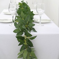 6 ft GREEN Silk Rose LEAVES Garland Artificial Hanging Greenery Vine Events