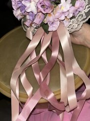 Bride Bouquet Purple Pink & Lavender Roses Handmade Bouquet, See Description