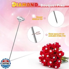 ZXIIXZ 700 Pcs Diamond Boutonniere Pins, 1.5 Inch Flower Straight Rhinestones