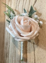Champagne Rose Boutonniere for Wedding Prom Faux 8 Pc