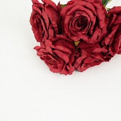 BURGUNDY 2 Bushes 17″ Premium Silk Roses Artificial FLOWERS Bouquets Party