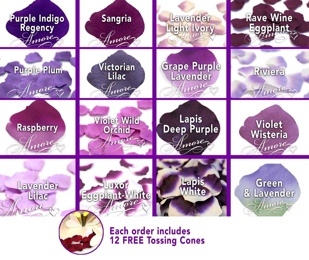 Silk Rose Petals 3000 Purple
