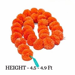Artificial Marigold Orange Flower Garlands Multicolour Pack of 10 Diwali Ganpati