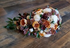 Fall Bridal Bouquet Cascade Sola Wood Burnt Orange Pink Burgundy Wedding Flowers