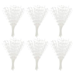 60 Pcs 4mm Pearl String Bouquet Pearl Stick Stems Bouquets Garland Spray, White