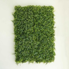 4 Green Artificial Fern and Boxwood Leaves Wall Backdrop Panels Wedding