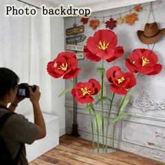 5PCS Giant Flowers for Decoration 5.9 ft Large Felt Fabric Flowers with Stems…