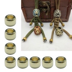 Pack of 20 Round/Square Brass Paracord Lanyard Beads for Outdoor Enthusiasts
