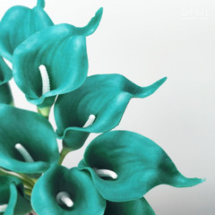 Artificial Calla Lily Flowers 12Pcs, Teal Blue | Wedding Bouquet Flower, Home De