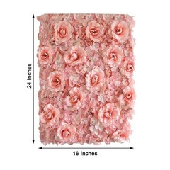 4 Blush Silk Roses Hydrangea 11 sq ft UV Protected Backdrops Vertical Panels