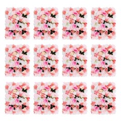 12 PCS Artificial Flower Wall Panels, Artificial Dahlias and Roses Decoration