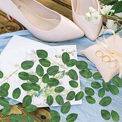 Bulk Rose Leaves Artificialery Fake Rose Flower Leaves for DIY 60pcs Green