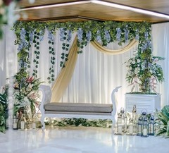 Wisteria Artificial Flowers Garland 2PCS 5.91FT/Peice Fake Wisteria Dusty Blue