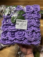 Unopened Fake Velvety Flowers And Greenery For Photo Backdrop Or Crafting