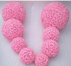 Pink Rose Flower Pomander Wedding Kissing Ball 11-12 inches 1 Piece USA Seller