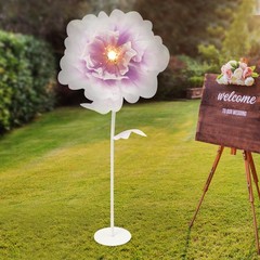 Automatic Blooming Flower Artificial Peony With Light Us Plug Home Decor Purple