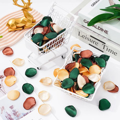 Whaline 400 Pcs Silk Rose Petals Vintage Green Gold Champagne Artificial Flower
