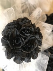 Black and White Wedding Bouquet Set